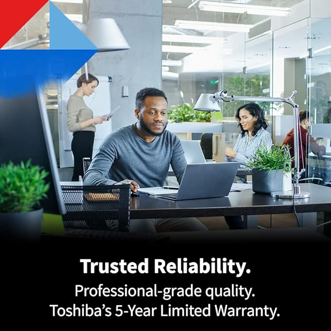 Toshiba N300 PRO 8TB Large-Sized Business NAS (up to 24 Bays) 3.5-Inch Internal Hard Drive - Up to 300 TB/Year Workload Rate CMR SATA 6 GB/s 7200 RPM 512 MB Cache - HDWG780XZSTB