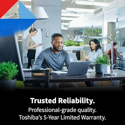 Toshiba N300 PRO 10TB Large-Sized Business NAS (up to 24 Bays) 3.5-Inch Internal Hard Drive - Up to 300 TB/Year Workload Rate CMR SATA 6 GB/s 7200 RPM 512 MB Cache - HDWG71AXZSTB