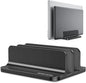 OMOTON Vertical Laptop Stand [Updated Double Version], Desktop Aluminum Mac Book Stand with Adjustable Dock Size, Fits All Mac Book, Surface, Chrome Book and Gaming Laptops (Up to 17.3 inch) (Black)