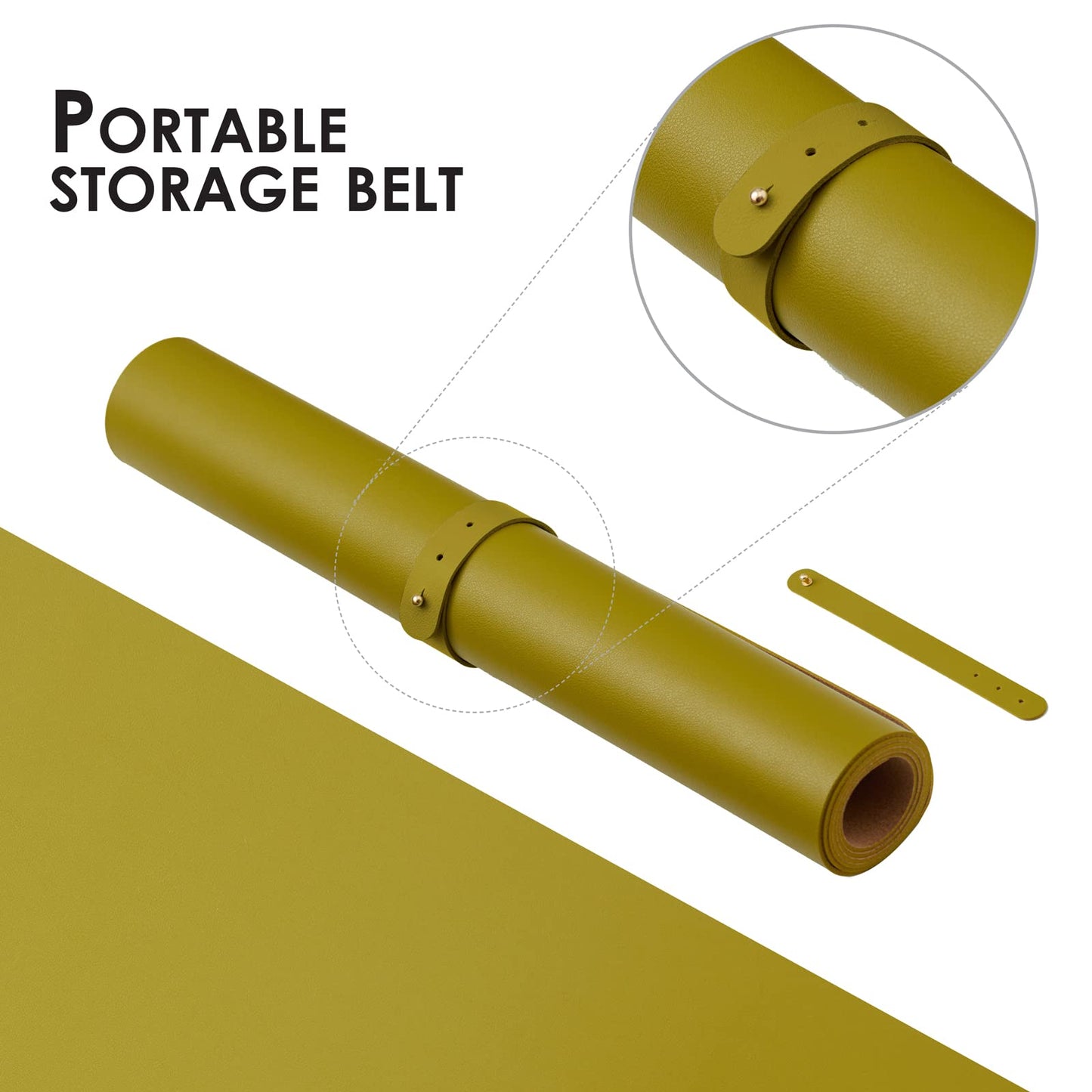 Cork Desk Mat - Dual-Sided Desk Pad for Office and Home - Desk Organization and Accessories - Ideal for Large Mouse Pad and Desk Mats on Top of Desks(Olive Green,80cmx 40cm)