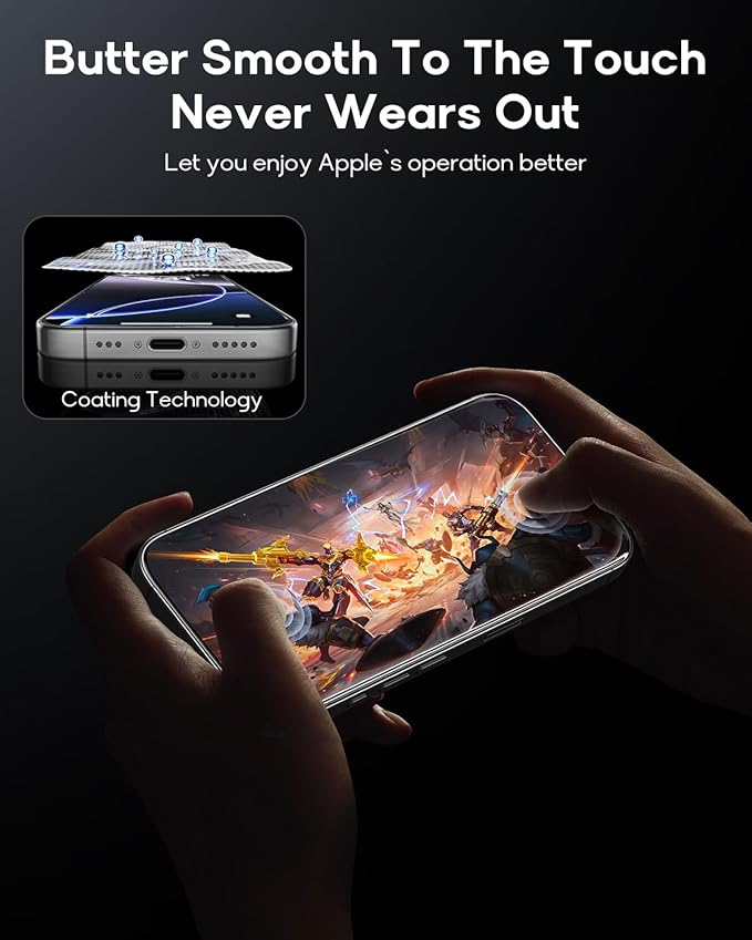 3 Pack for iPhone 14 Pro Max Tempered Glass Screen Protector:9H+ Durable, Auto Positioning, Bubble Free, High Definition, Easy Installation