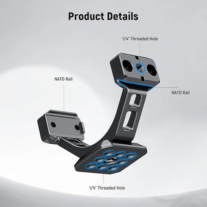 NEEWER Mount Adapter for RS3 & RS4, Arca Type Quick Release Plate with NATO Rail Compatible with DJI RS 3 RS 4 Gimbal Stabilizer Compatible with SmallRig Shoulder Rig V Mount Battery, GA030