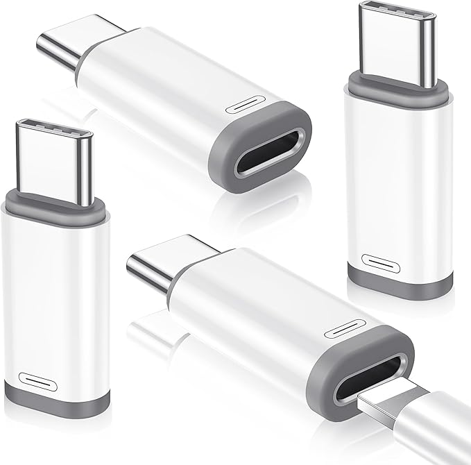 Temdan Not for Audio/OTG [4 Pack Lightning to USB C Adapter]-White