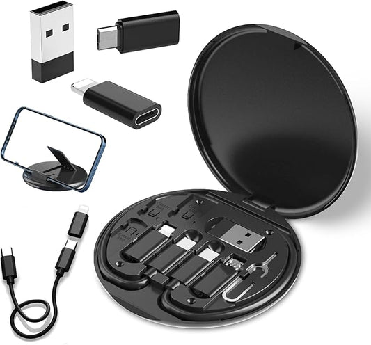 USB C to USB Adapter, USB-C Adapter Kit Contains Multiple OTG Adapters for Type C Male, USB A to C Male Cable, Micro USB to Type C, Equipped with SIM Extractor and Phone Stand
