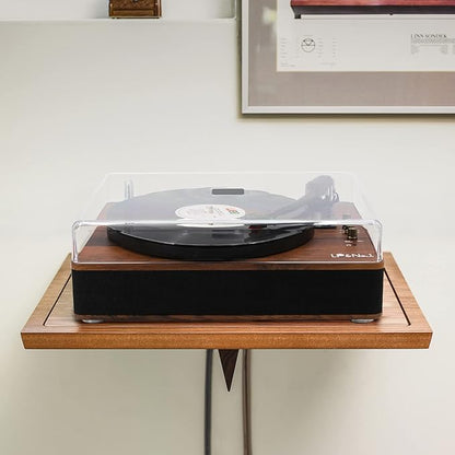 LP&NO.1 Record Player Turntable with Built-in Speakers and USB Play&Recording Belt-Driven Vintage Phonograph Record Player 3 Speed for Entertainment and Home Decoration（Mahogany Wood）