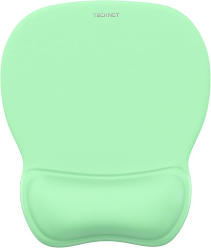 TECKNET Gel Mouse Pad with Wrist Rest, Ergonomic Office Mousepad with Wrist Support - Non-Slip & Smooth Surface Comfortable Desk Accessories Mat for Office, Gaming and Study - Green