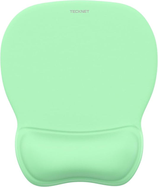 TECKNET Gel Mouse Pad with Wrist Rest, Ergonomic Office Mousepad with Wrist Support - Non-Slip & Smooth Surface Comfortable Desk Accessories Mat for Office, Gaming and Study - Green