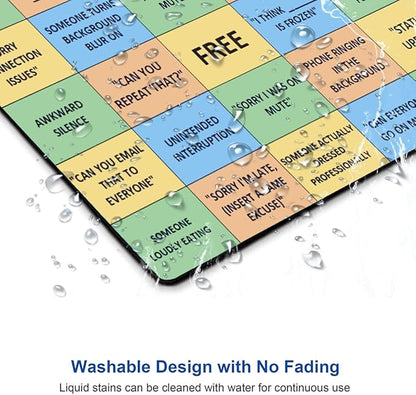 Conference Call Bingo Mouse Pad, Personalized Mouse Mat Waterproof Non-Slip Rubber Base MousePads for Office Home