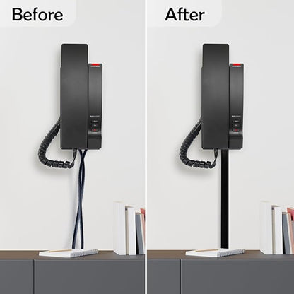 Rubber Bond TV Cord Hider Cable Protector - Strong Self Adhesive Wall Cord Cover Cable Hider - Low Profile Cable Management Wall Cord Concealer Cable Raceway (Black, 6 Feet)