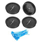 uxcell 4Pcs Cable Cord Grommet, 2-3/8"(60mm) Rubber Desk Grommets Wire Pass Through Hole Cover with Marked Cable Ties for Home Office Cable Wire Protection, Black