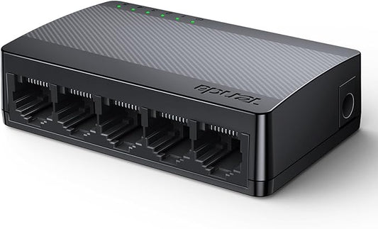 Tenda 5 Port Gigabit Ethernet Switch, Desktop Ethernet Splitter, Unmanaged Network Switch Hub, Plug & Play, Wall-Mount, Fanless Quiet, for Ethernet Cable, Router, PC, NAS (SG105)