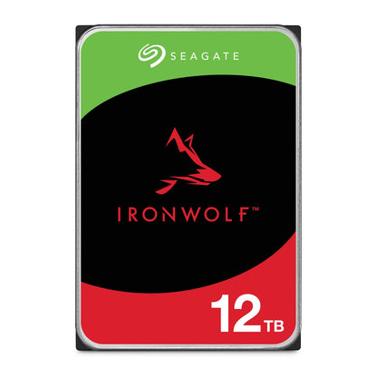 Seagate IronWolf 12TB, Interne Harde Schijf, voor NAS RAID, NAS, 3.5", SATA 6 GB/s, 7200 RPM, 265 MB cache, FFP, Data Rescue Service (ST12000VNZ008)