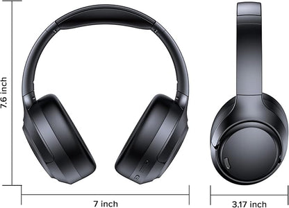 TAGRY Hybrid Active Noise Cancelling Bluetooth Headphones ENC Mic Clear Call Over Ear Headphones 120Hrs Playtime Wireless Earbuds with Hi-Res Audio Low Latency ANC Headset for Game Travel Office Home