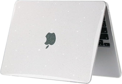 Sparkly Clear Case for MacBook Pro 13 inch M2 M1 A2338 A2289 A2251 A2159 A1989 A1706 2023-2016 Release with Touch ID, 6 in 1 Glitter Plastic Hard Shell&Keyboard Cover&Screen Protector&Webcam Cover