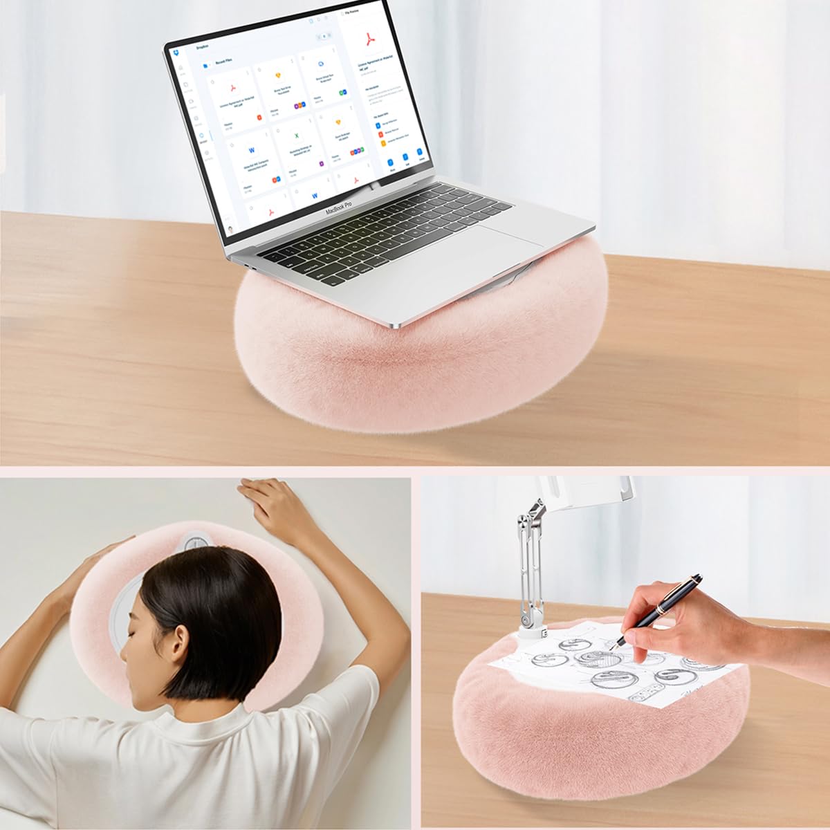Chapter Seven Tablet Pillow Stand for Kindle iPad, Pink