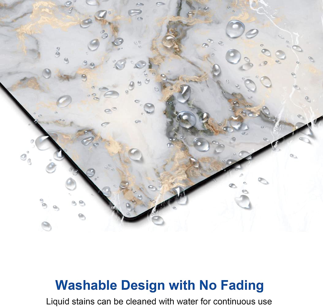 Armanza Mouse Pad, Gray Gold Marble Mouse Pad, Premium-Textured Marbling Mouse Mat Square Waterproof Non-Slip Rubber Base Computer Mousepad for Office Laptop Desk