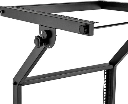 9U Professional DJ Stand Rack Mount DJ Mixer Stand Adjustable Stage Cart w/Wheel for Music Party Show Music Studios Performance Stages Concert Venues