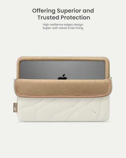 tomtoc 360 Protective Puffy Laptop Sleeve for 14-inch MacBook Pro M4/M3/M2/M1 Pro/Max A3112 A3401 A3185 A2992 A2918 A2779 2024, 13.5/13.8-inch Surface Laptop 7(Copilot+ PC)/6/5/4/3, Quilted Design