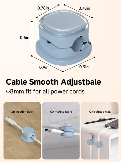 Magnetic Cable Clips, Adjustable Cord Holder Management, Adhesive Wire Keeper Organizer for Home Office Desk Phone PC Car Wall Desktop Nightstand Appliance (9-PCS Blue)
