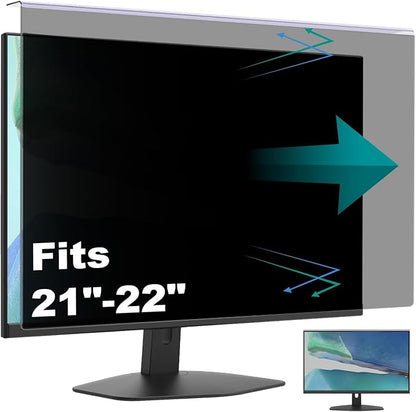Hanging Computer Privacy Screen Protector Shield Compatible for 21.5/22 Inch Widescreen Desktop Monitor - Anti Glare & Blue Light Filter - Hanging Design for Easy On/Off