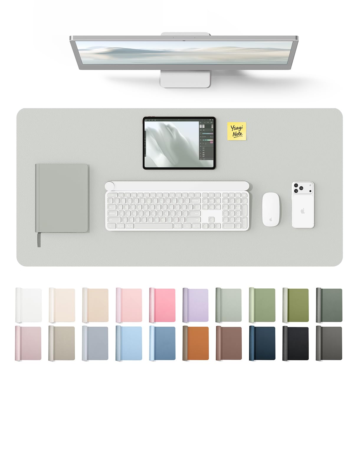 YSAGi Desk Protector&Blotter, Non-Slip Waterproof Leather Mouse Pad