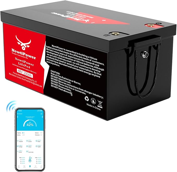 48V 100Ah Golf Cart Lithium LiFePO4 Battery with 200A BMS Grade A Cells Deep Cycle Rechargeable Battery,10000+ Cycles,Perfect for Golf Cart,Off Grid Applications (48V 100Ah)