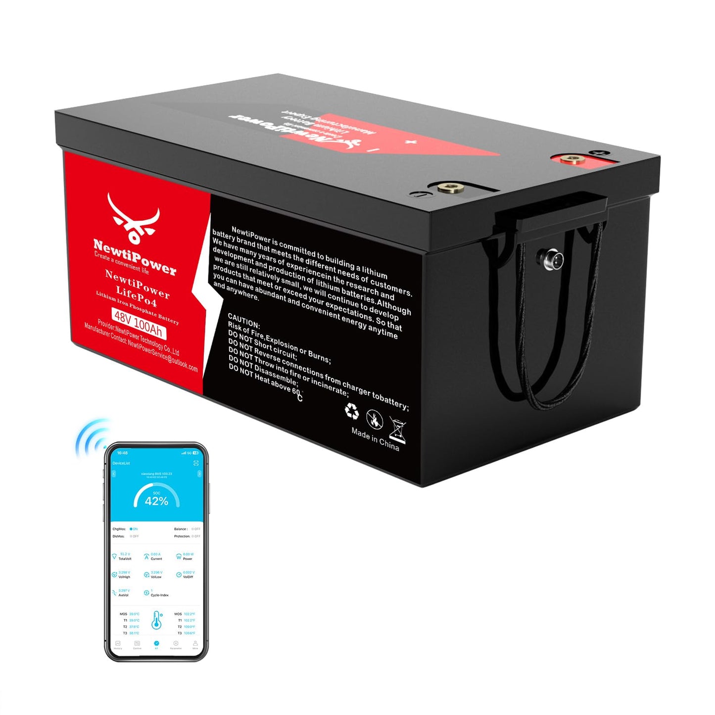 48V 100Ah Golf Cart Lithium LiFePO4 Battery with 200A BMS Grade A Cells Deep Cycle Rechargeable Battery,10000+ Cycles,Perfect for Golf Cart,Off Grid Applications (48V 100Ah)