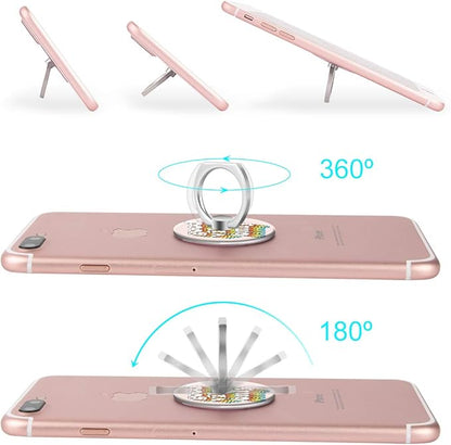 Bonoma Phone Ring Holder, 3 Pack Good Vibes Only Universal Finger Ring Stand Grip Kickstand Compatible with Smartphones and Tablets