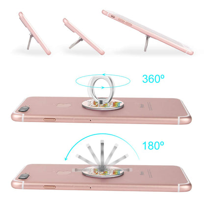 Bonoma Phone Ring Holder, 3 Pack Good Vibes Only Universal Finger Ring Stand Grip Kickstand Compatible with Smartphones and Tablets