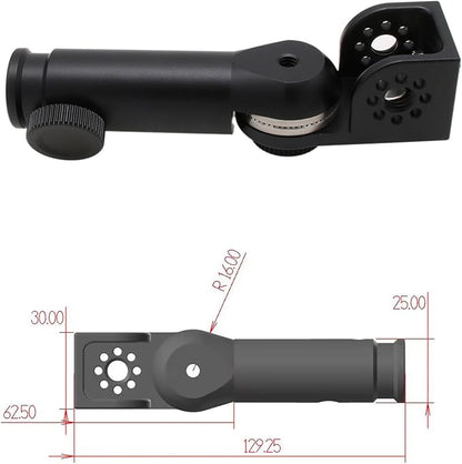 Tripod Mount Adapter and 3/8" 1/4" Bracket Block Cube 180 Swivel Rotation for Camera Video Monitor, Lens Motor, Microphone, Teradek Wireless System, Black