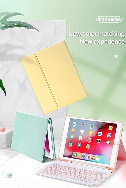 AnMengXinLing Keyboard Case for iPad Air 13 Inch (M3 2025/M2 2024)/Pro 12.9 6th/5th/4th Generation with Mouse Pencil Holder, Magnetically Detachable Keyboard Mouse, Teal