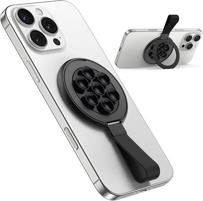 TAURI for Magsafe Suction Phone Grip - Universal Magnetic Suction Grip, 360° Rotating Hands-Free Holder, Silicone Suction Grip for iPhone 16 Pro Max/15/Android/S25,Black