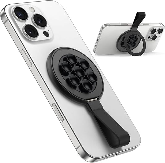TAURI for Magsafe Suction Phone Grip - Universal Magnetic Suction Grip, 360° Rotating Hands-Free Holder, Silicone Suction Grip for iPhone 17 Pro Max/16/Android/S25,Black
