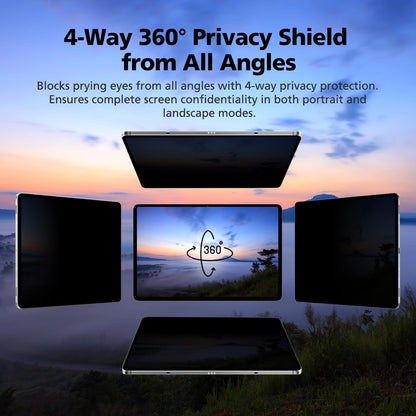 Diacube 360° 4-Way Magnetic & Nano Adsorption Privacy Screen Protector for iPad Pro 13 Inch M5 2025 / M4 2024 | Detachable, Anti-Spy, Anti-Fingerprint | Works in Both Landscape & Portrait Modes