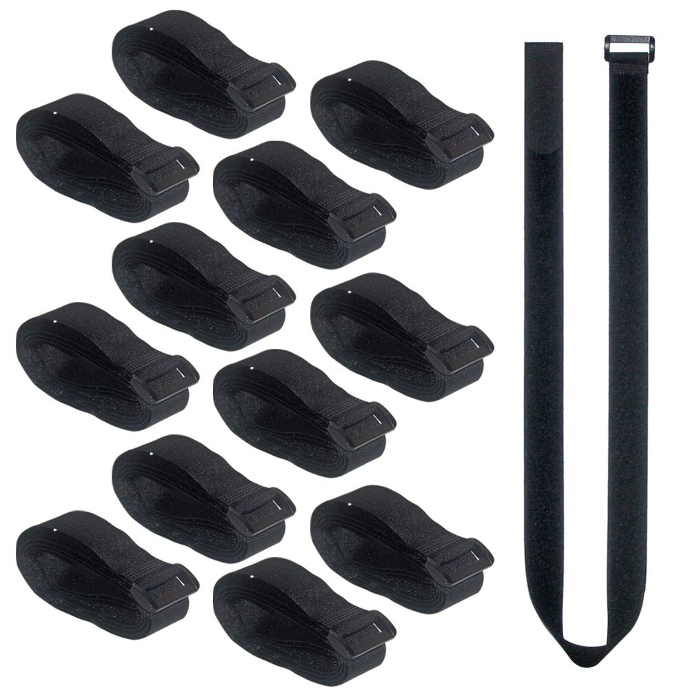 UONIKA 36 inch Cable Straps,12 pcs Reusable Fastening Hook and Loop Utility Cable Ties Down Wraps Adjustable Cinch Straps