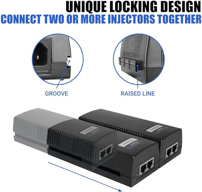 BV-Tech Gigabit Power Over Ethernet PoE++ Injector | 90W | 802.3 af/at/bt | Plug & Play | up to 325 Feet