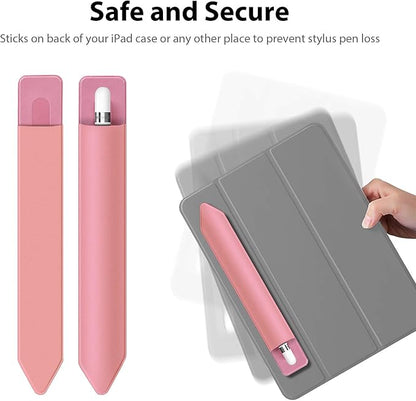 Doormoon Pencil Holder Compatible for iPad 2020/ Air/ 9.7 / Pro 10.5/12.9, Detachable Elastic Compatible for Apple Pencil 4th Gen Leather Sleeve Pocket Pouch, Pink Pink