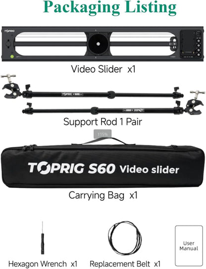 Accsoon Toprig S60 Camera Slider Motorized and Support Arms