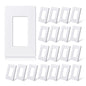 ELEGRP Matte Black 1-Gang Screwless Decorative Wall Plates, Standard Size Unbreakable Thermoplastic Faceplate Cover for Decorator Receptacle Outlet Switch, UL Listed (20 Pack)