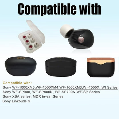 Memory Foam Earbuds Tips for Sony WF-1000XM5, 3 Pairs Extra Small, Gray