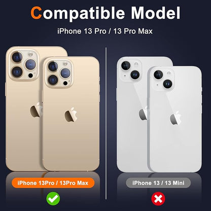 UniqueMe [3 Pack] Camera Lens Protector Compatible with iPhone 13 Pro 6.1" / 13 Pro Max 6.7" Tempered Glass,[Case Friendly][New version][Scratch-Resistant][Easy Installation] -Gold