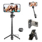 Retractable Mini Tripod for Cell Phone, Portable Selfie Stick Travel Phone Tripod with Remote Control Cell Phone Holder, Sturdy & Stable Adjustable Multi-Angle Shot Selfie Stick for Video Recording