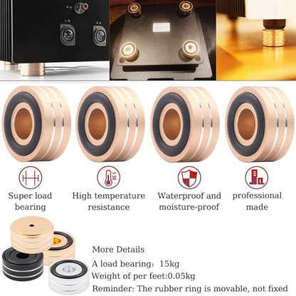 Tertullus 4 Pcs Speaker Feet Isolation 40x20mm Turntable Feet Aluminum Platform Speaker Spike Stand Floor Protectors Dampening Pad with Rubber Ring for Hi-fi Equipments