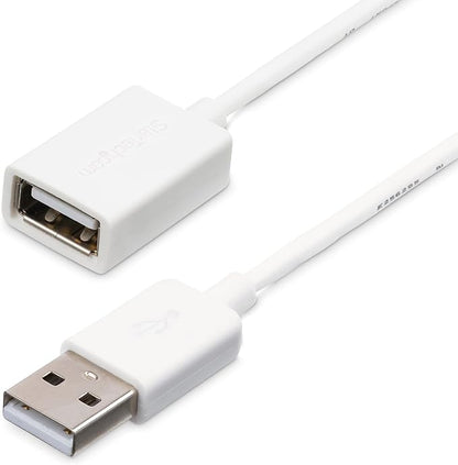 StarTech.com 1m White USB 2.0 Extension Cable Cord - A to A - USB Male to Female Cable - 1x USB A (M), 1x USB A (F) - White, 1 Meter (USBEXTPAA1MW)