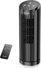 Grelife Tower Fan, 13" Electronic Model with Remote Control, 28dB Quiet Operation, 90° Wide Oscillation, 3 Speeds, 7.5H Timer, LED Display, Bladeless Safe Design for Bedroom Office Home Dorm and Desk