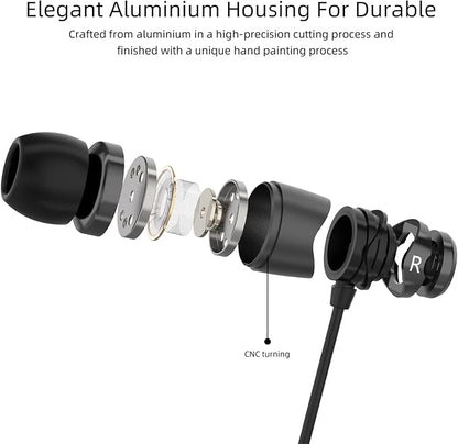 SoundMAGIC E11 Wired Earbuds No Microphone HiFi Stereo Earphones Noise Isolating in Ear Headphones Powerful Bass Tangle Free Cord Black