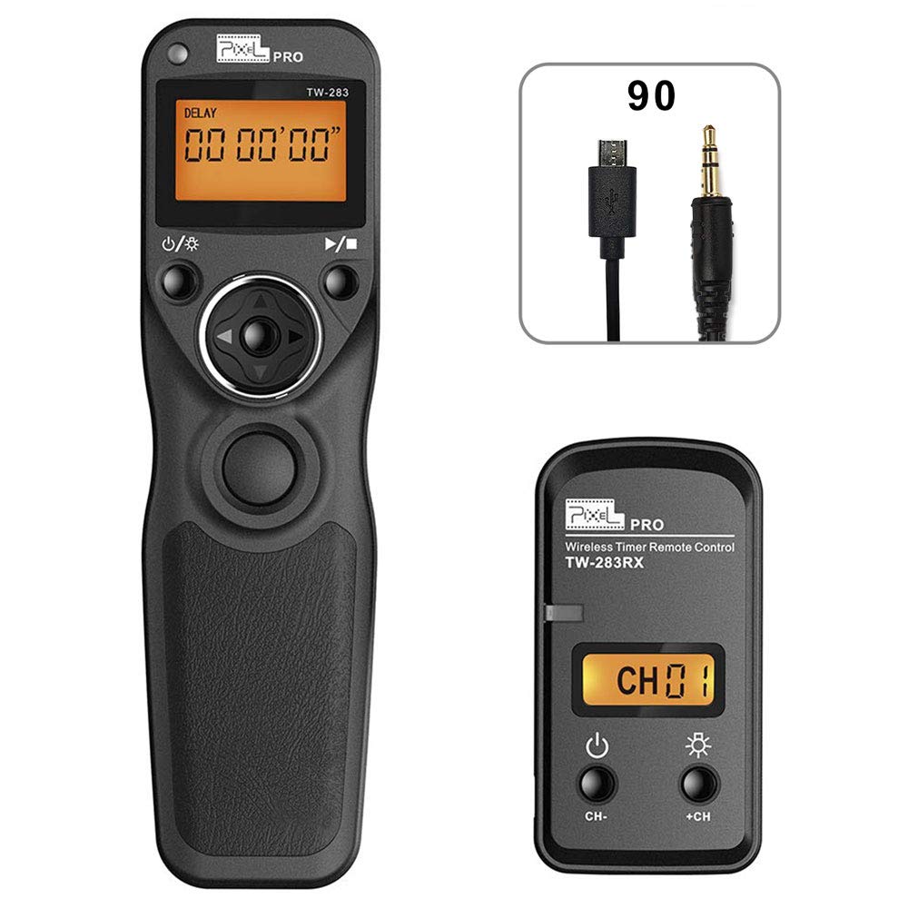 Remote Control Compatible for Sony, Pixel Wireless Shutter Release Cable TW-283 S1/S2 Timer Remote Control Compatible for Sony Alpha A100 A350 A450 A550 A560 A9 A99 A77 A7RII A7