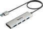 USB 3.0 Hub,4 Port USB Splitter Extender Portable Adapter Multiport Data Hub for Laptop,Xbox,Flash Drive,HDD,Console,Camera,Keyborad,Mouse Windows,Mac OS PC,Not Designed to Charge Devices-Silver
