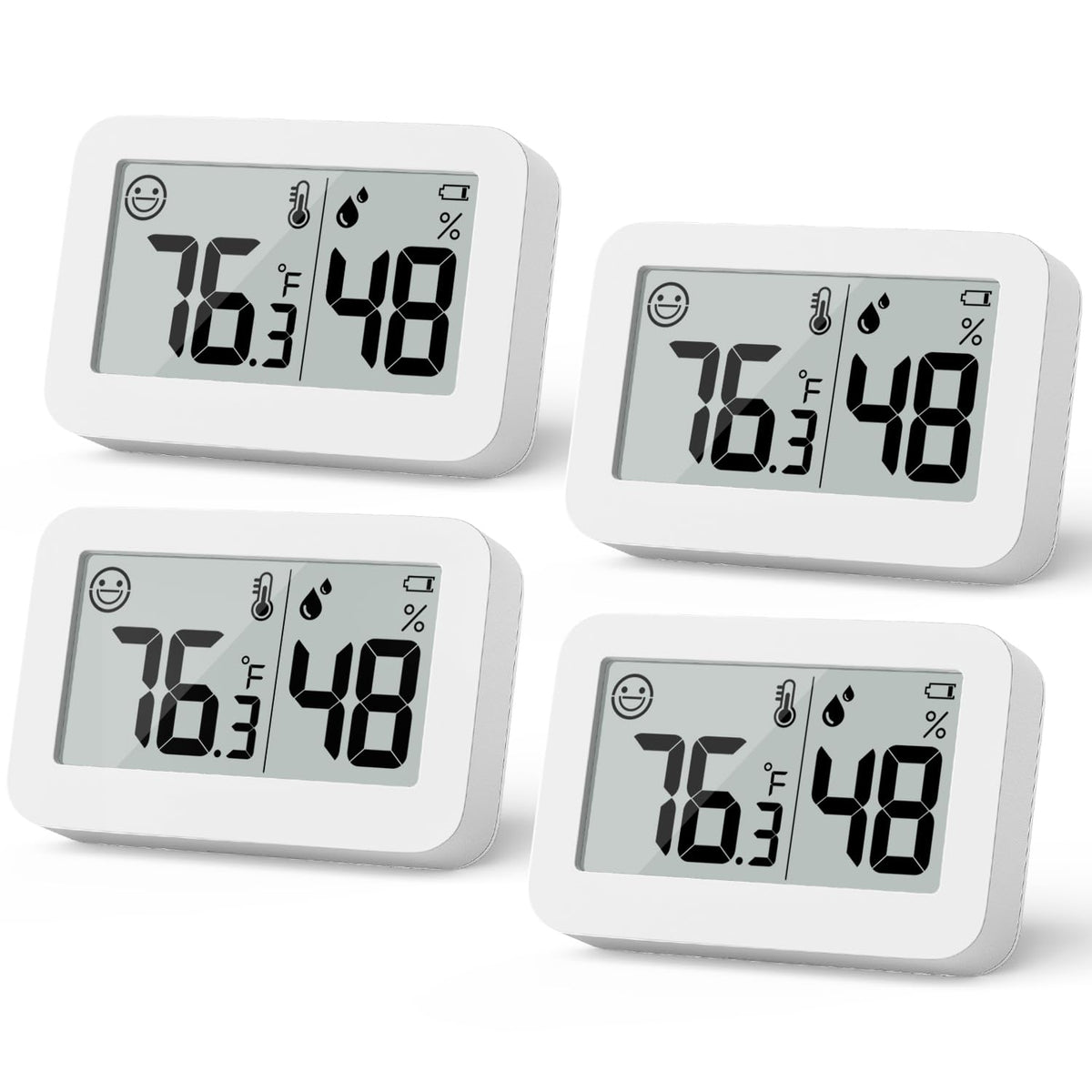 DOOMAY Mini Hygrometer Indoor Thermometer Digital Humidity Monitor 2-Pack