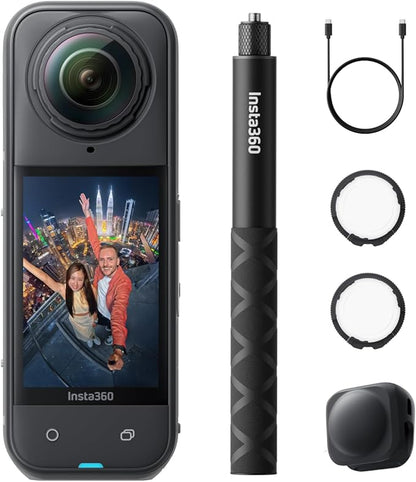 Insta360 X5 Lens Guards Bundle - Waterproof 8K 360° Action Camera, Leading Low Light, Invisible Selfie Stick Effect, Rugged & Replaceable Lens, 3-Hour Battery, Clear Audio, Stabilization